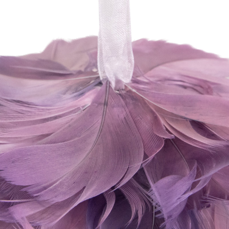 6" Light Purple Feather Christmas Ball Ornament