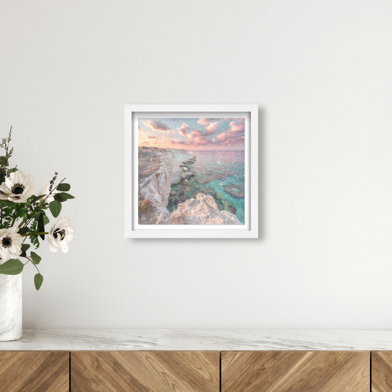 Coastal Edge IV Framed Graphic Art, 13.5" H x 13.5" W, White Shadowbox