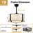 19.3" Modern Indoor Caged Ceiling Fan with Light Kit and Remote Control, Black 7-Blade Ceiling Fan with Fabric Shade for Bedroom-358486319