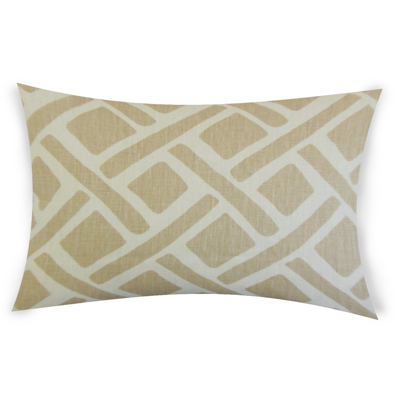  Housse de coussin rectangulaire et insert, Beige, 14 po x 48 po