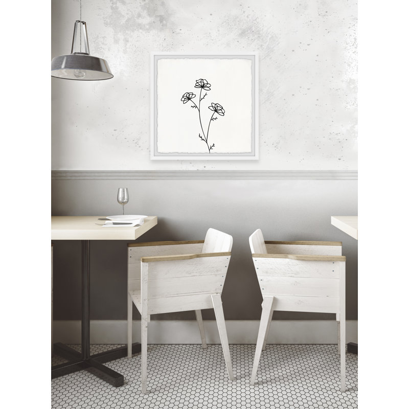 Poppy Outline - Single Picture Frame Painting, 30cm H x 30cm W x 3.81cm D