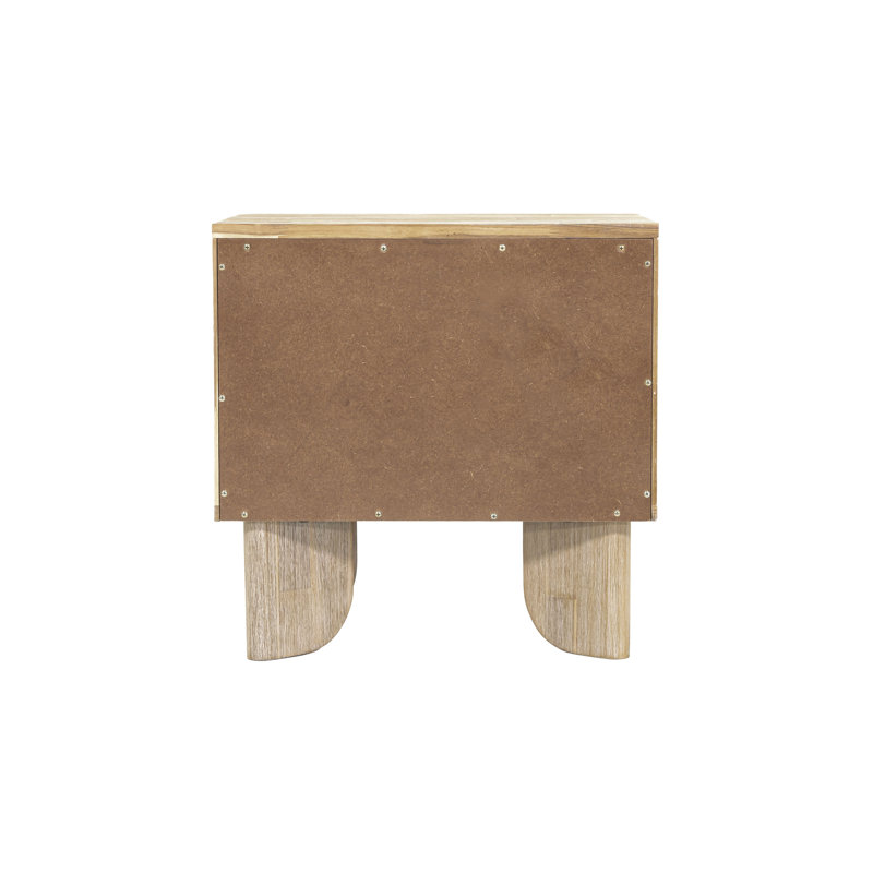Hina 2-Drawer Acacia Nightstand