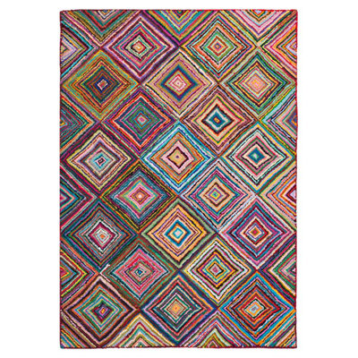 Maureen Geometric Cotton Hand Woven Area Rug