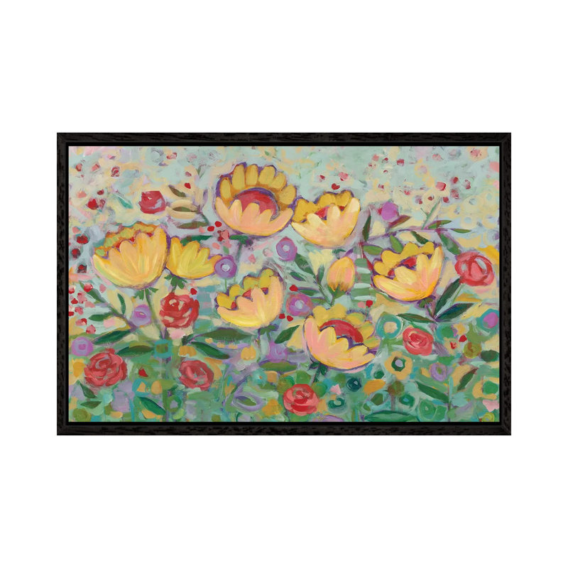 Springtime Garden by Teresa Kogut - Painting on Canvas, Black Floater Framed, 101.6cm H x 152.4cm W x 3.81cm D