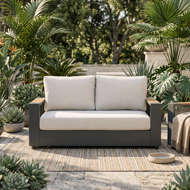 Causeuse de patio avec coussins