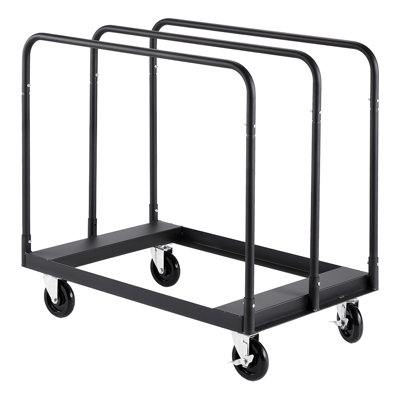 Drywall Cart Dolly, 1800 lbs Load Capacity, Steel Panel Truck Cart with 5 inch Swivel Casters, Lumber Drywall Dolly with with Tie-Down Strap 3 Side
