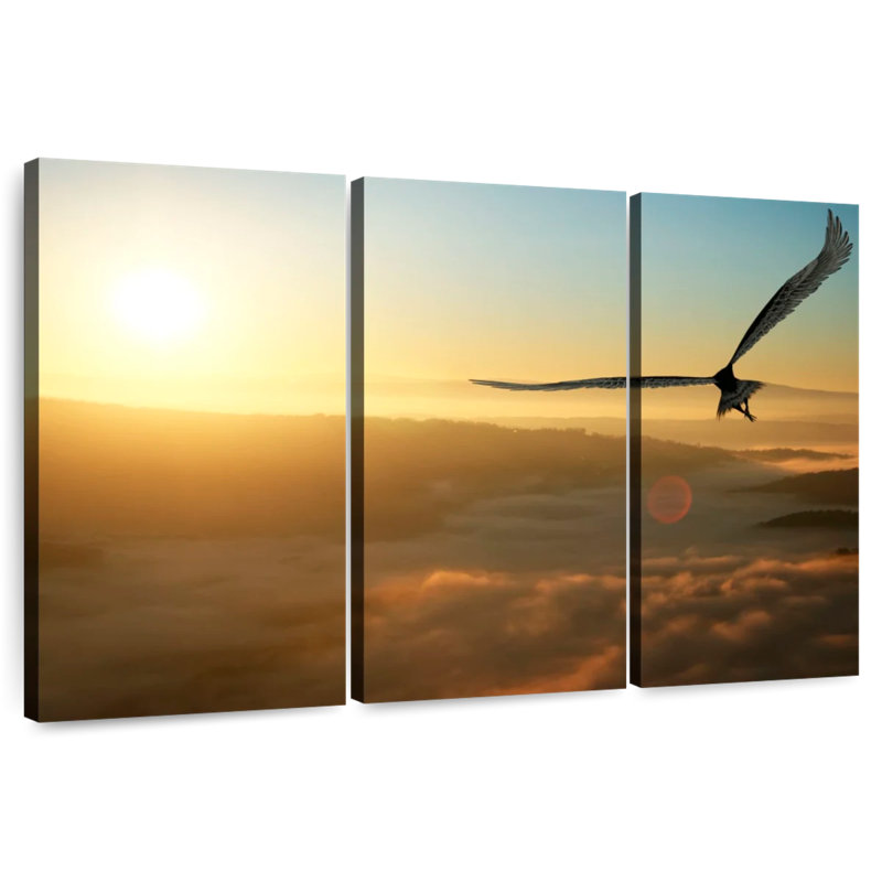 Brampt Eagle Flying At Dawn, 42" H x 65" W