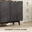 Armoire à café, buffet cannelé, avec portes, tablettes réglables, pieds en bois-728102937