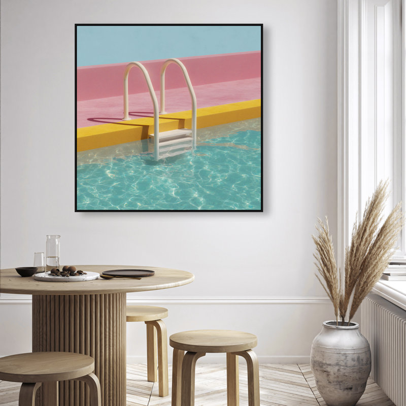 Poolside Symmetry I Print by Oliver Gal, 41"H x 41"W, Black Floater Frame