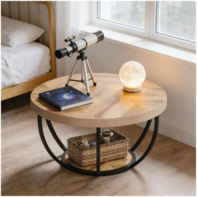 Table basse ronde à 2 niveaux