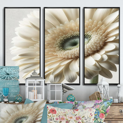 Gerbera blanc III - imprimé 3 pièces