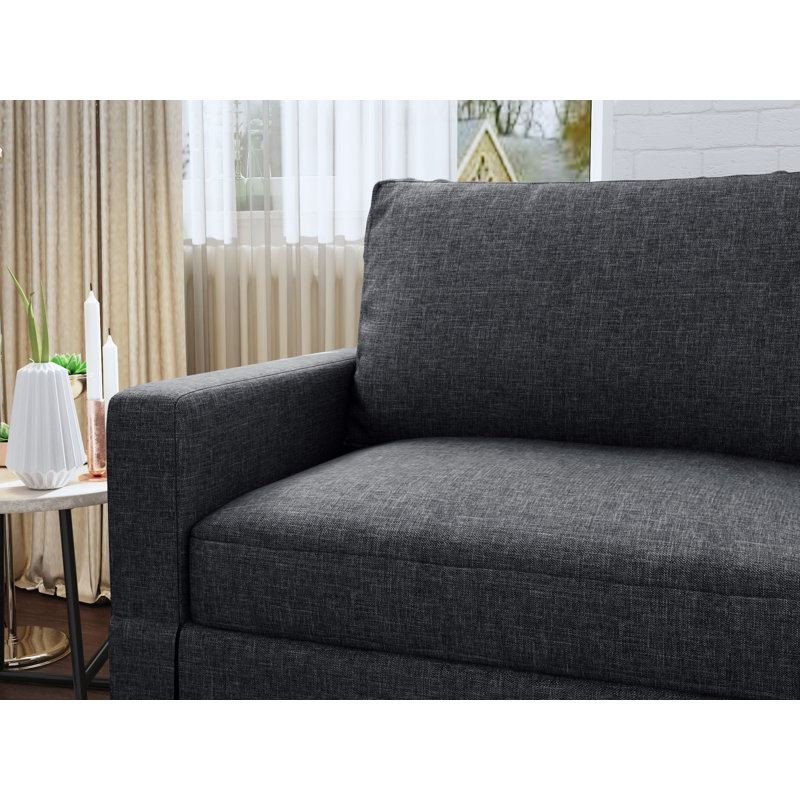 Upholstered 70'' Sofa, Black 100% Polyester