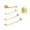 Devon Square Bathroom Accessories Set - Wall Mount - Brass/Satin Brass