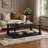Vintage Coffee Table With Vase Column Legs, Pine Veneer And Lower Shelf-1664257717