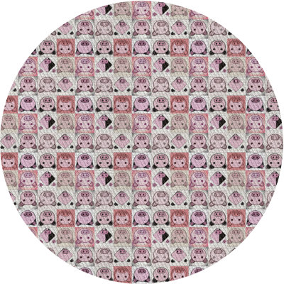 Tapis rouge/blanc à motifs Snediker