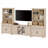 Scarlett Entertainment Center With Bookshelves For Tvs Up To, Farmhouse Wall Unit TV Stand With Glass Doors & Drawer, Media Console Table For Living Room, Bedroom & Home Theater-543379886