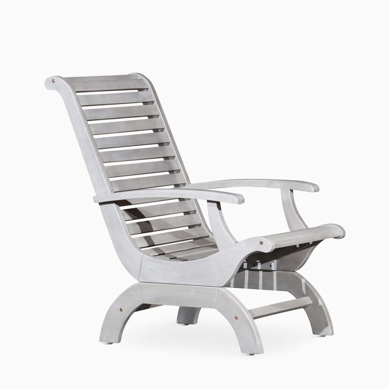 Eucalyptus Outdoor Adirondack Chair, Silver Gray