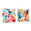 Multicolore abstrait vague de neutralité - ensemble abstrait d'art mural en verre acrylique sur 2-103933617