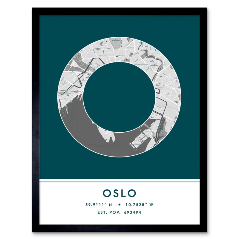 Oslo Norway City by Wee Blue Coo - Single Picture Frame Typography