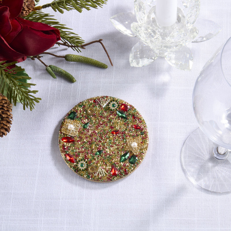Ensemble de sous-verres Holiday Jewel Beaded (lot de 4)