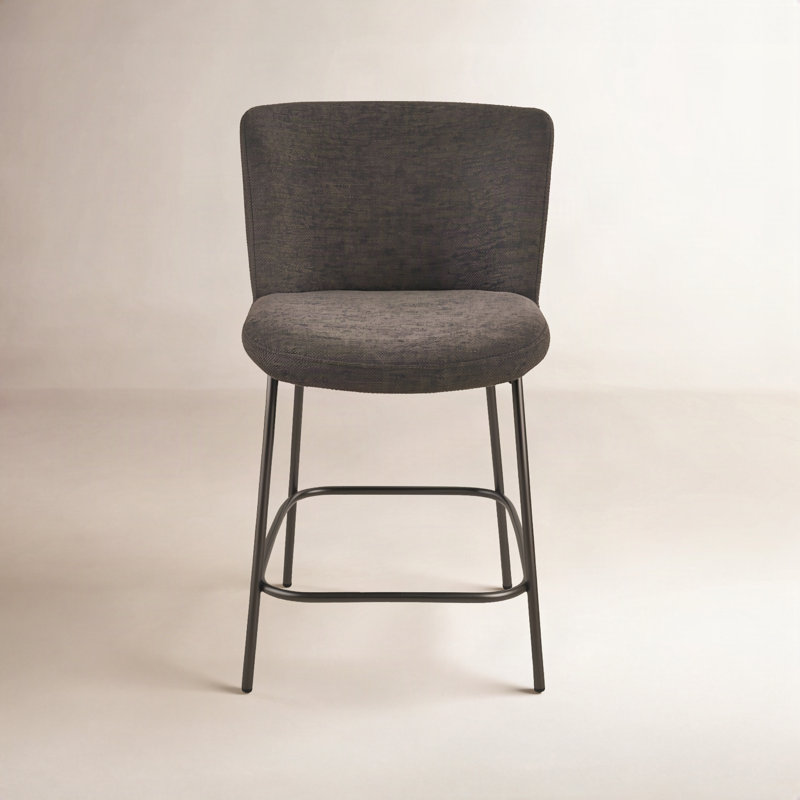 Tabouret Adora Dareau, Tabouret de comptoir (siège d'une hauteur de 26,4, Polyester brun foncé