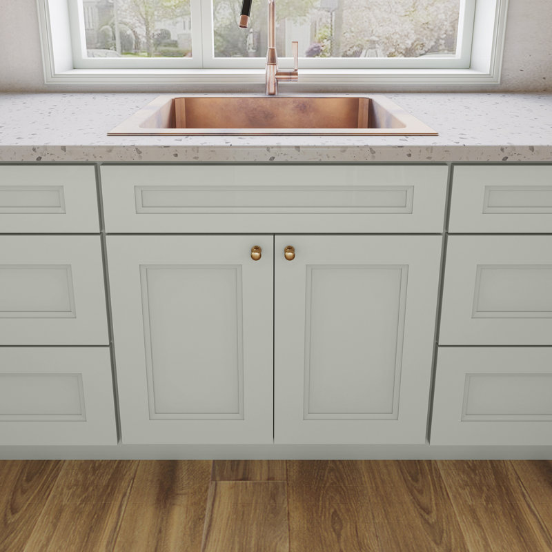 Armoire de cuisine à évier Sinber, 33", Double shaker Laguna Grey