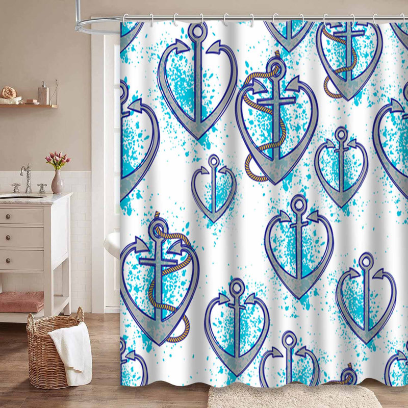 Rideau de douche Waves Sea, L 72 po x l 78 po