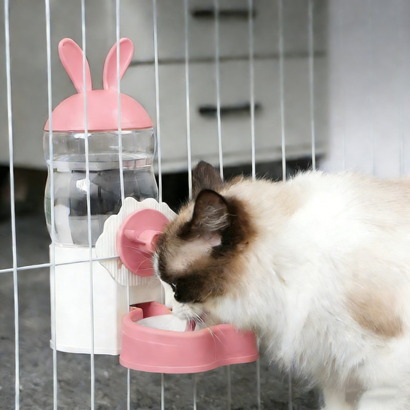 Distributeur d'eau suspendu pour chats, chats et chiens suspendus, 10,24 x 8,66 x 4,33 po, rose, Rose