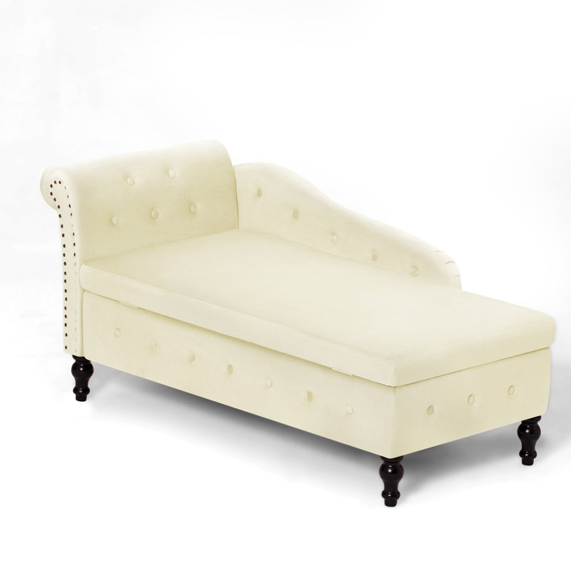 Chaise longue rembourrée Hayliegh, Beige