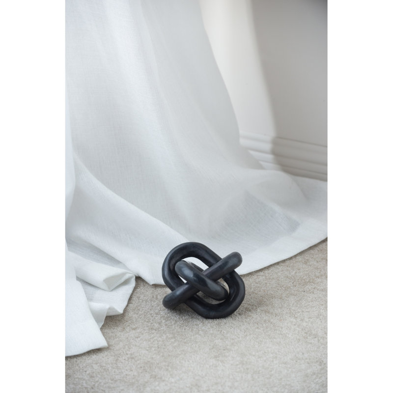 Sculpture chaîne en marbre 6X6x6 ", noir, Noir