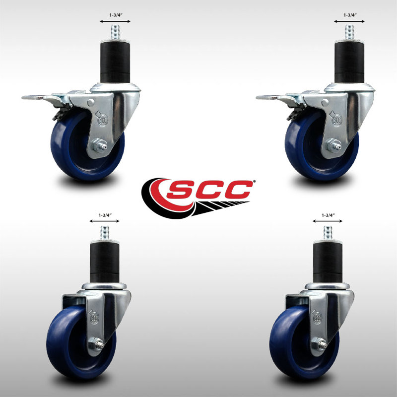 Ensemble de roulettes extensibles pivotantes 3,5 po 3,5 po en poly