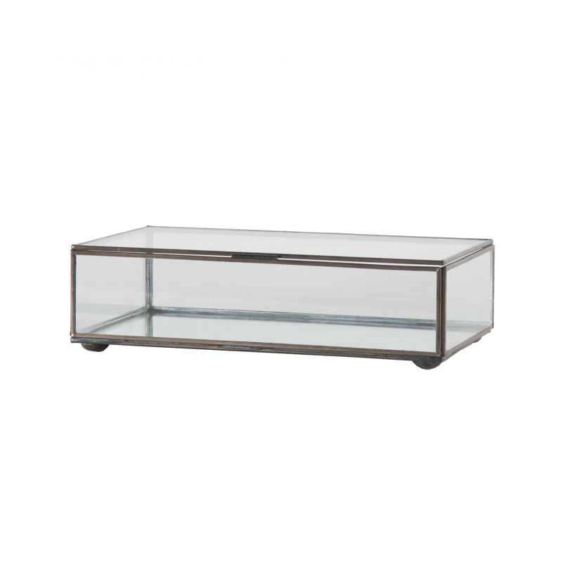 Boîte décorative, H 2 po x l 9 po x P 5 po, Clear Glass