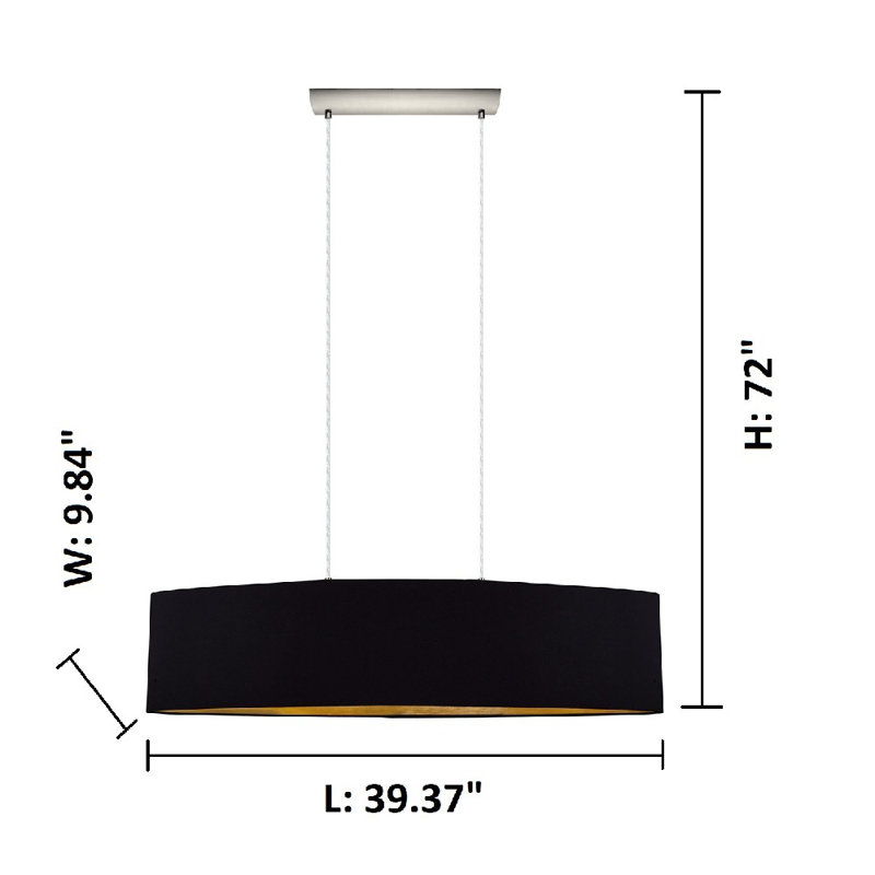 Newville 2 - Light Kitchen Island Pendant, Black/Gold