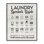 Typographie du guide des symboles de lessive - Cadre flottant, art textuel sur bois