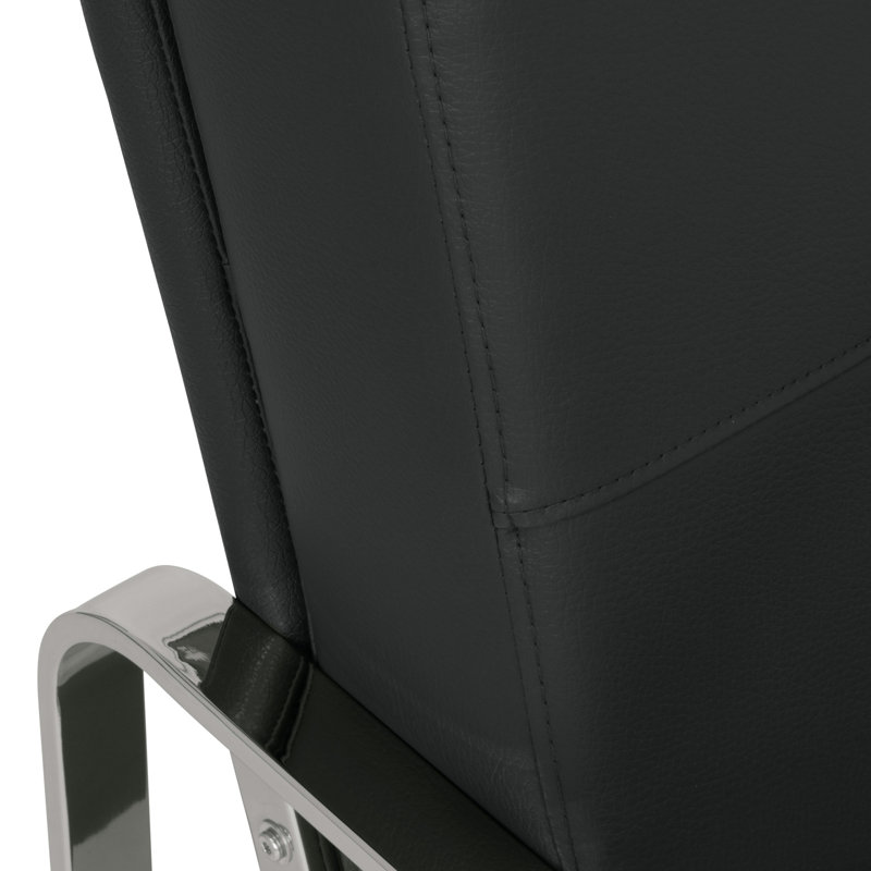 Abrham Faux Leather Armchair, Black Faux Leather