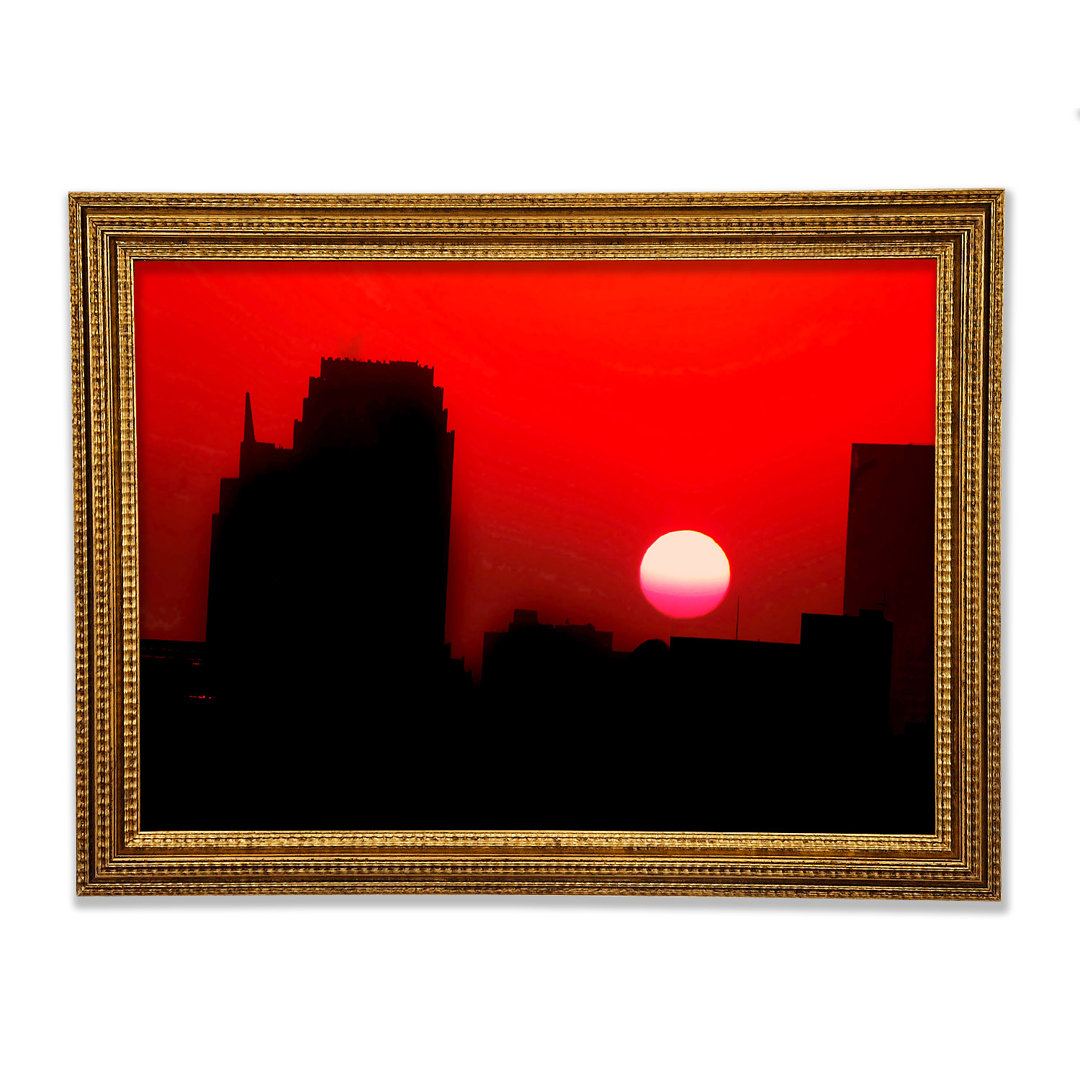 Red City Sundown - Einzelner Bilderrahmen Kunstdrucke