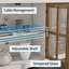 63" Farmhouse TV stand with Glass Doors-1024567719