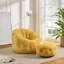 Fauteuil à billes et repose-pieds en fausse fourrure de lapin 46 po Wilder - Siège confortable luxueux-1535055302