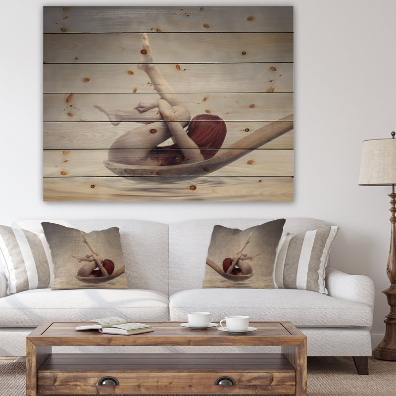 «Beauty Bath», reproduction d'impression, H 15 po x l 20 po x P 1 po, Bois