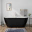 Baignoire de trempage autoportante L 59 po x l 29 po avec drain chromé double