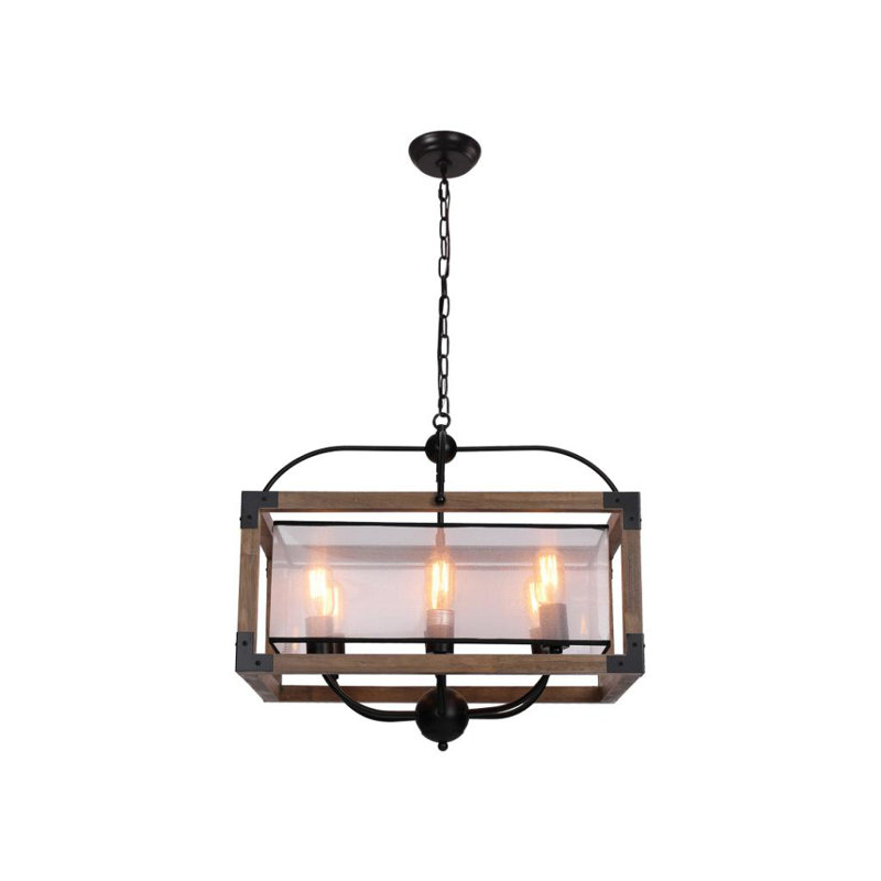 Denham 6 - Light Dimmable Lantern Square / Rectangle Chandelier