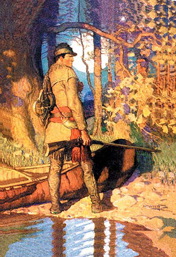 « hawkeye » par newell convers wyeth, reproduction d’art non encadrée, H 42 po x l 28 po x P 1,5 po