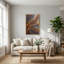 Art mural sur toile tourbillonnant gris foncé et orange-133544953