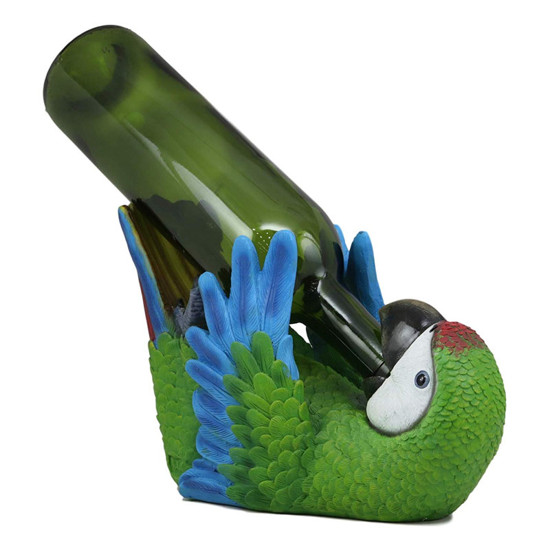 Kamarrah 1 Bottle Countertop Wine Bottle Rack, Green 