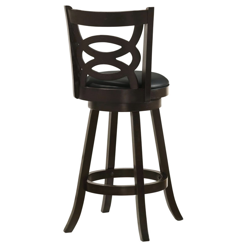 2 tabourets de bar pivotants Cappuccino - ton foncé, siège rembourré noir, ajoute de l'élégance à la salle à manger 2 couleurs, cuir confortable et élégant