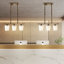 Lustre moderne à 3 lumières en verre opalin pour salle à manger, luminaires au-dessus de la table