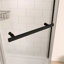 Cabine de douche pivotante noire mat avec verre - 34,75 po X 72 po pour salle de bain trempé-121585631