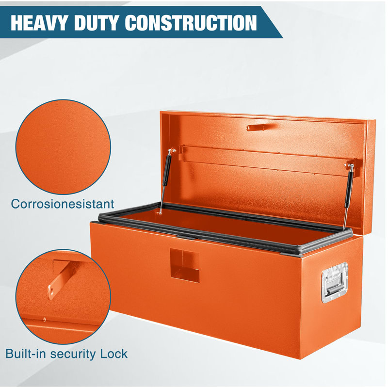 Steel Truck Tool Box with T-Handle Lock, Heavy Duty Truck Toolbox Truck Storage Organizer Tool Box Chest For Storage Smooth Surface