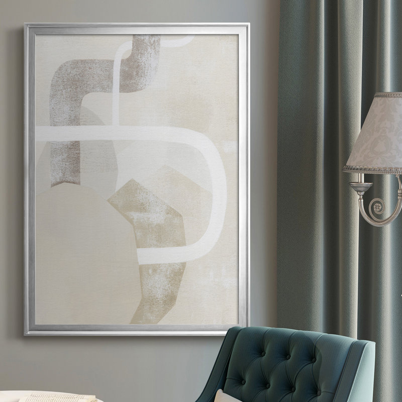 Quiet Affection I, toile encadrée de qualité supérieure - prête à être accrochée, H 24,5 po x l 18,5 po x P 1 po, Argent