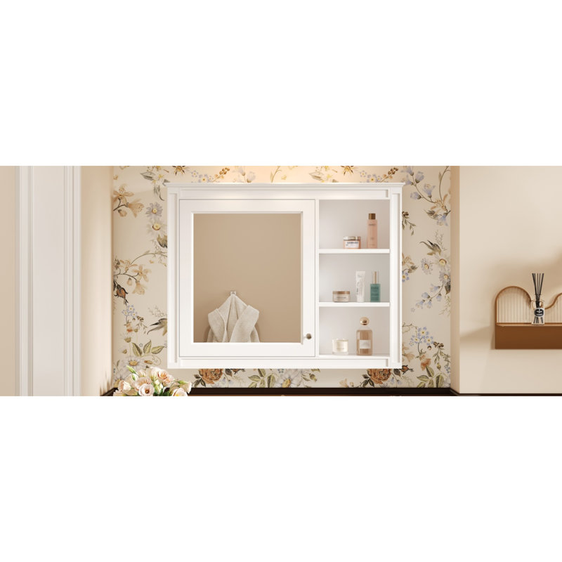 Armoire à pharmacie moderne avec miroir, fabrication en MDF, idéale pour les salles de bain